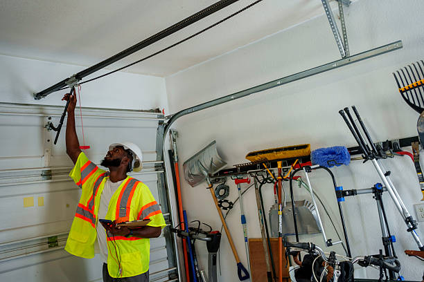Professional Garage Door Panel Replacement technician working in Hewlett Harbor, NY